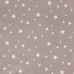 Printed Cotton ZETOILE Taupe / White